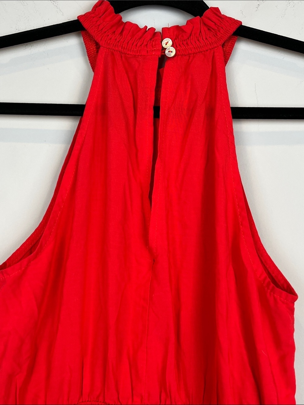 NWT MEROKEETY Halter Neck A-Line Swing Mini Dress Red Size Small - Picture 7 of 8
